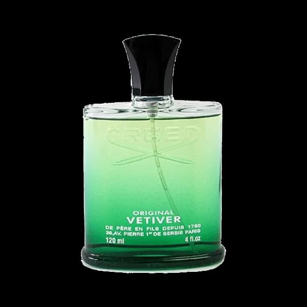 Frasco verde de hombros caídos con tapón negro, solo sobre fondo blanco.