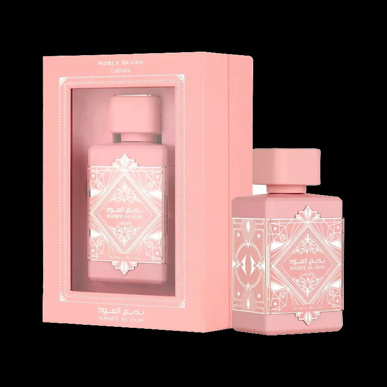El frasco junto a su estuche rosa con ventana troquelada y marco blanco, ambos sobre fondo blanco.